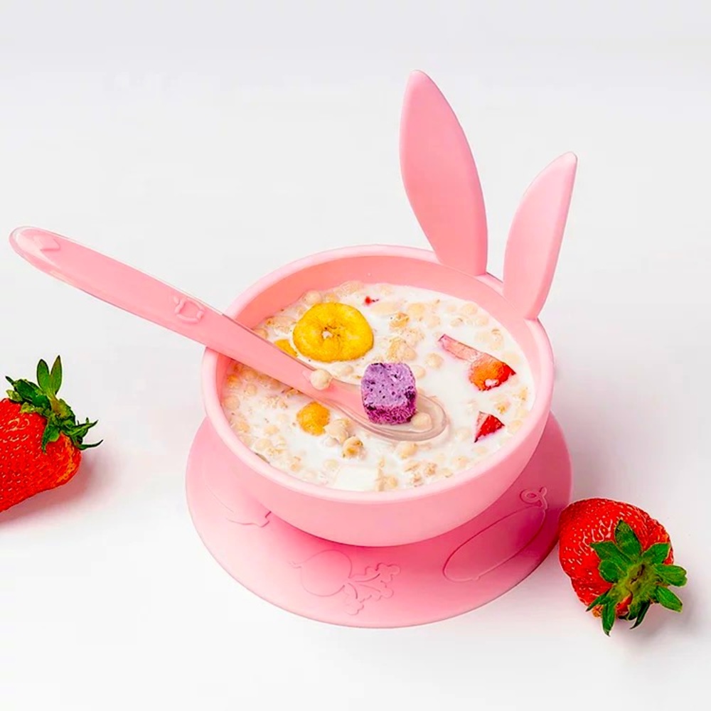 Silicone Suction Bowl For Kids -Self Feeding Oven Dishwasher Safe FDA Approved.